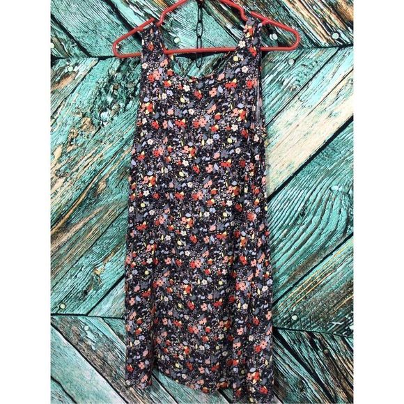 Gap XS Floral Dress Sundress Black Multi Color - Picture 15 of 15